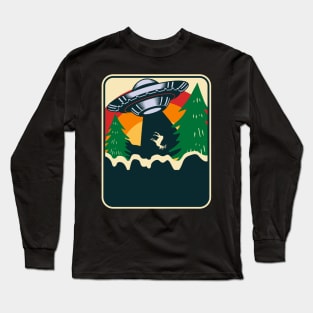 Retro alien ufo Long Sleeve T-Shirt